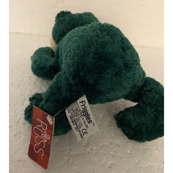 Vintage Russ Berrie Frog Plush Friggles Green 10” Floppy Stuffed Animal Toy TAG - Picture 7 of 14